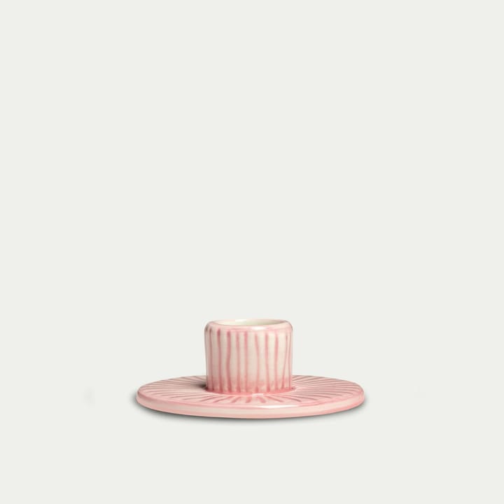 Stripes candle sticks Ø8 cm - Light pink - Mateus