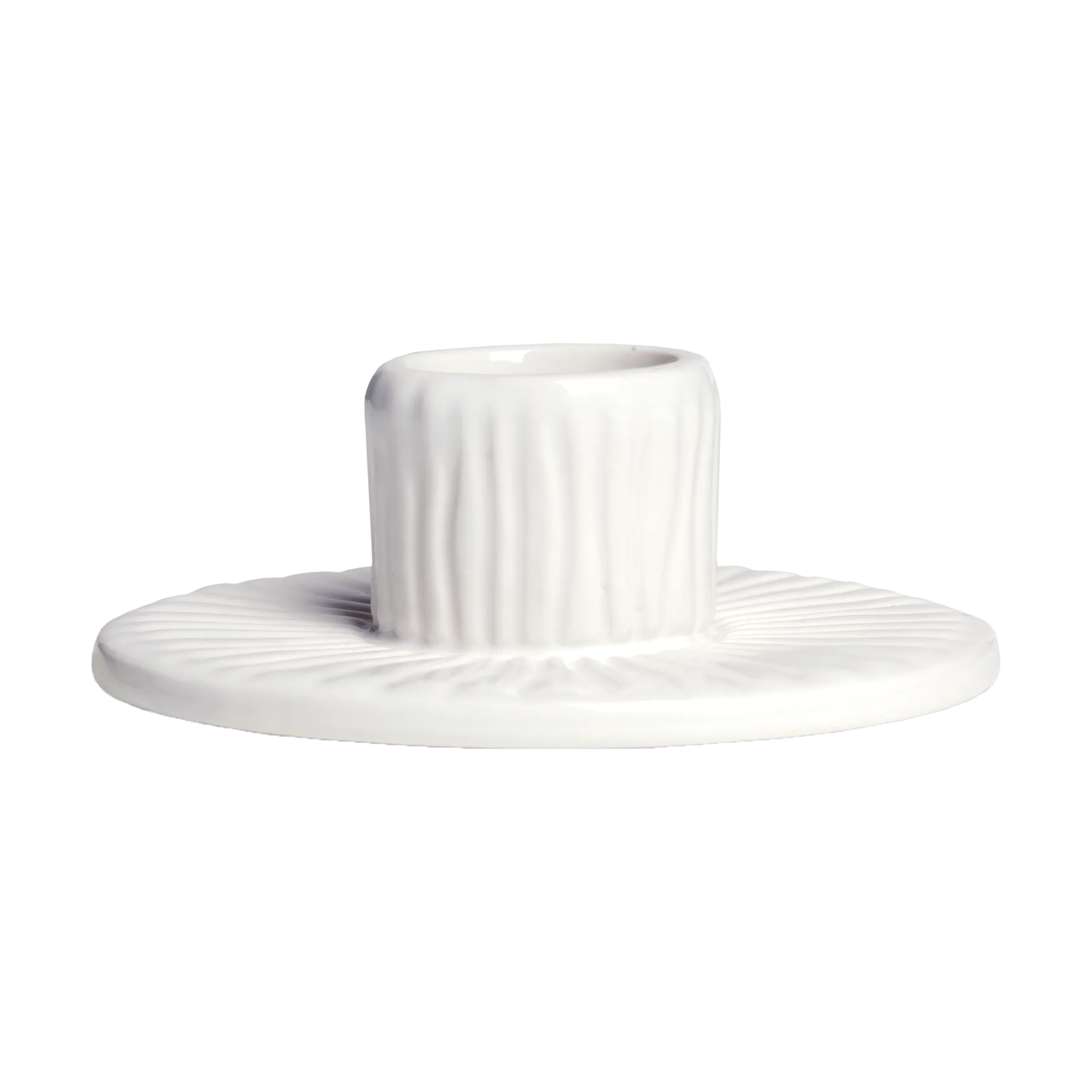 Stripes candle sticks Ø8 cm, White Mateus