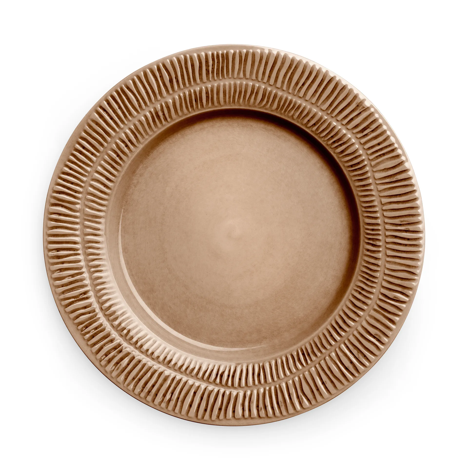 Stripes plate Ø28 cm, cinnamon Mateus