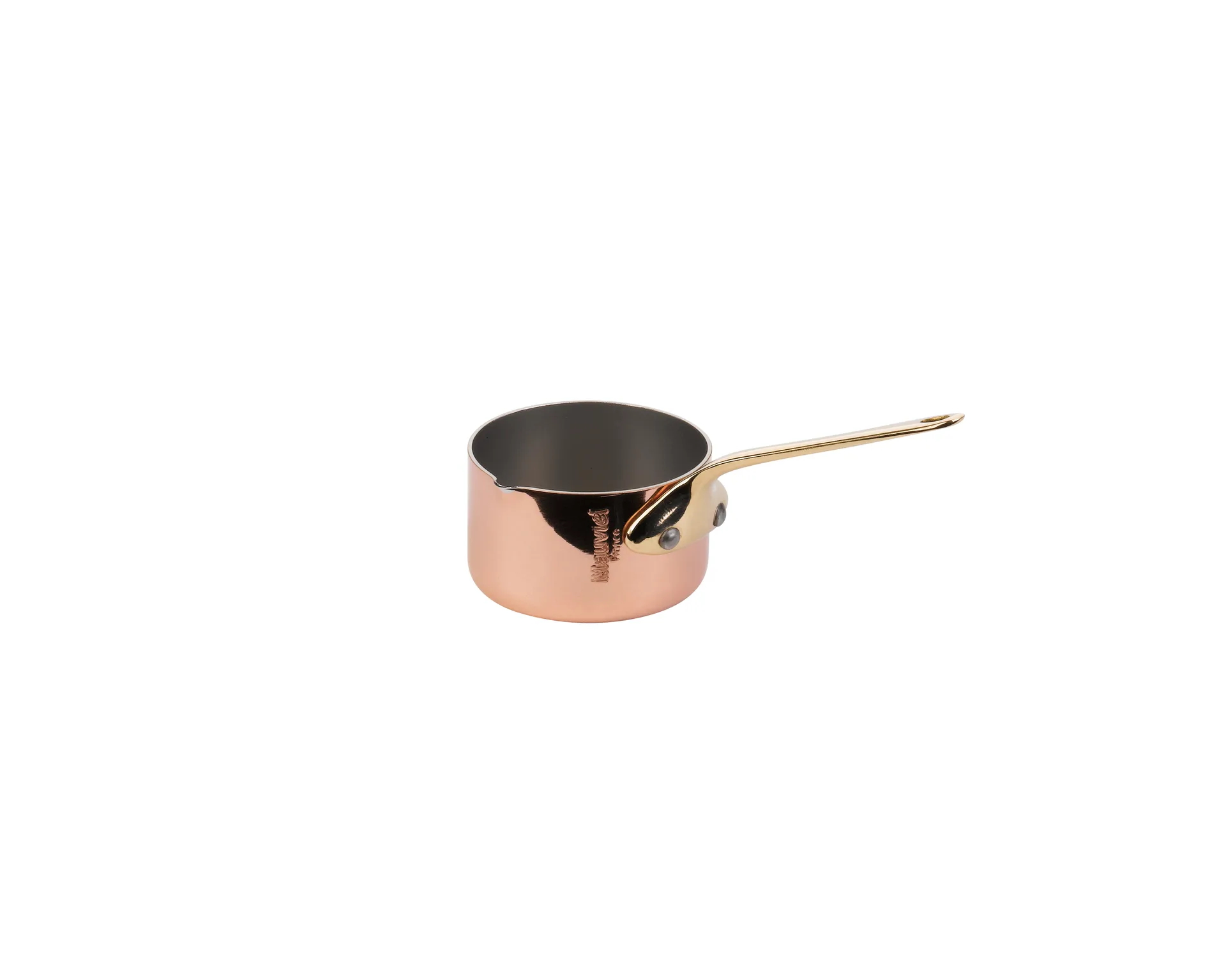 Saucepan with spout mini 5 cl, Copper-brass Mauviel