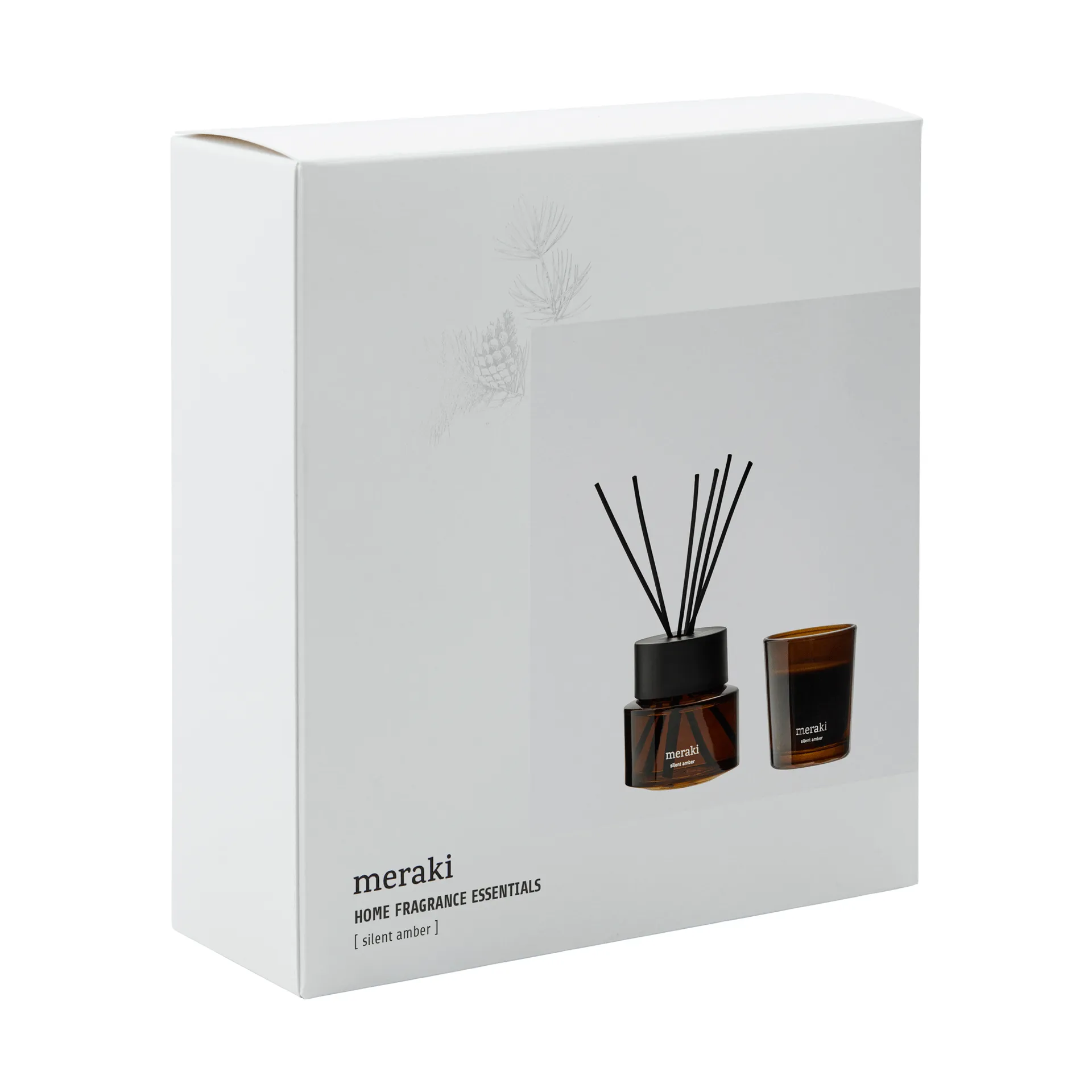 Meraki gift set reed diffuser and scented candle, Silent amber Meraki