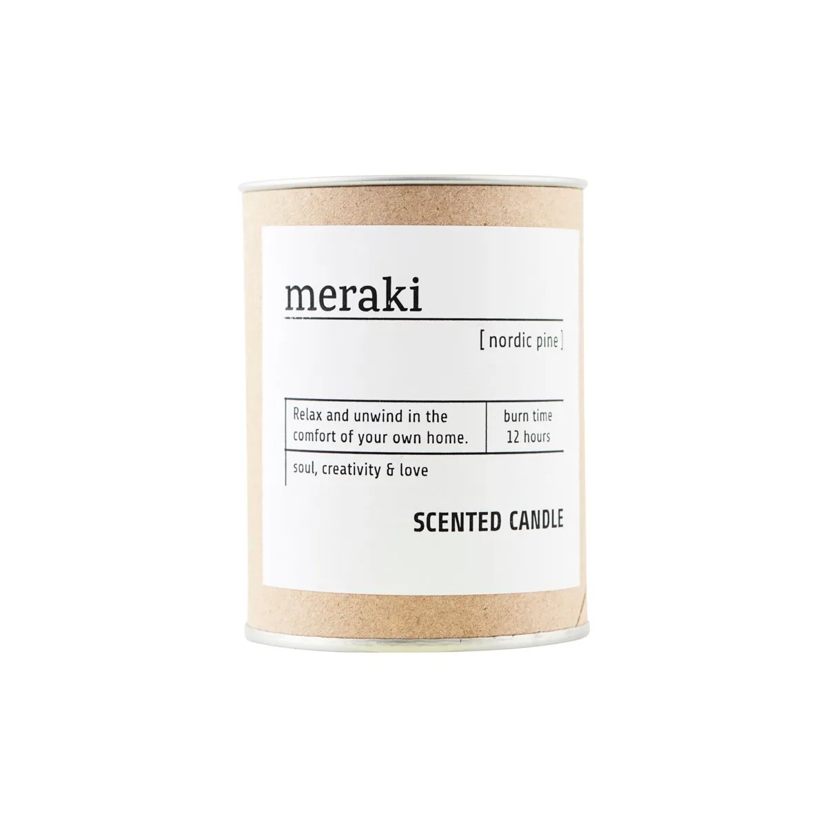 Meraki scented candle brown glass 12 hours, nordic pine Meraki
