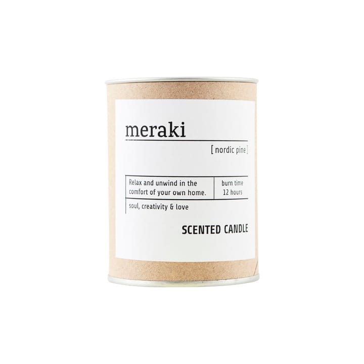 Meraki scented candle brown glass 12 hours, nordic pine Meraki