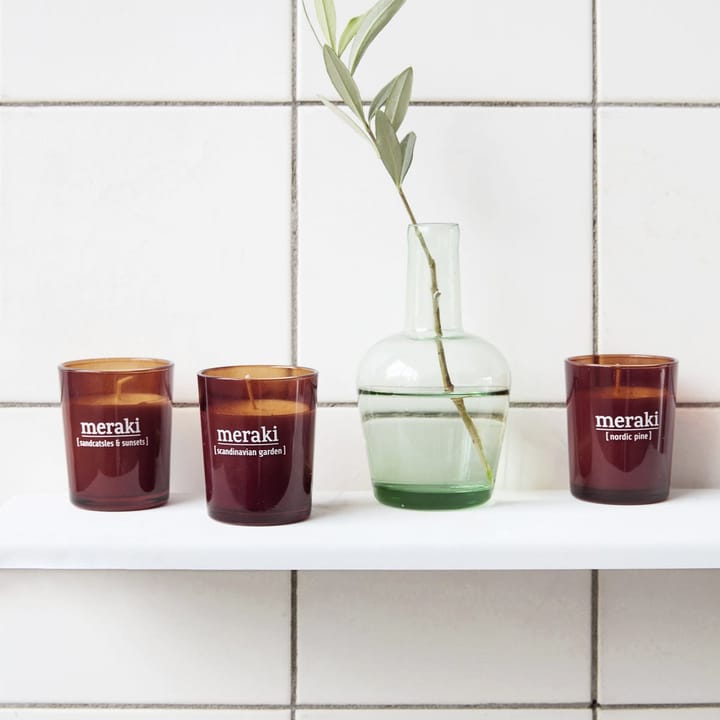 Meraki scented candle brown glass 12 hours, nordic pine Meraki