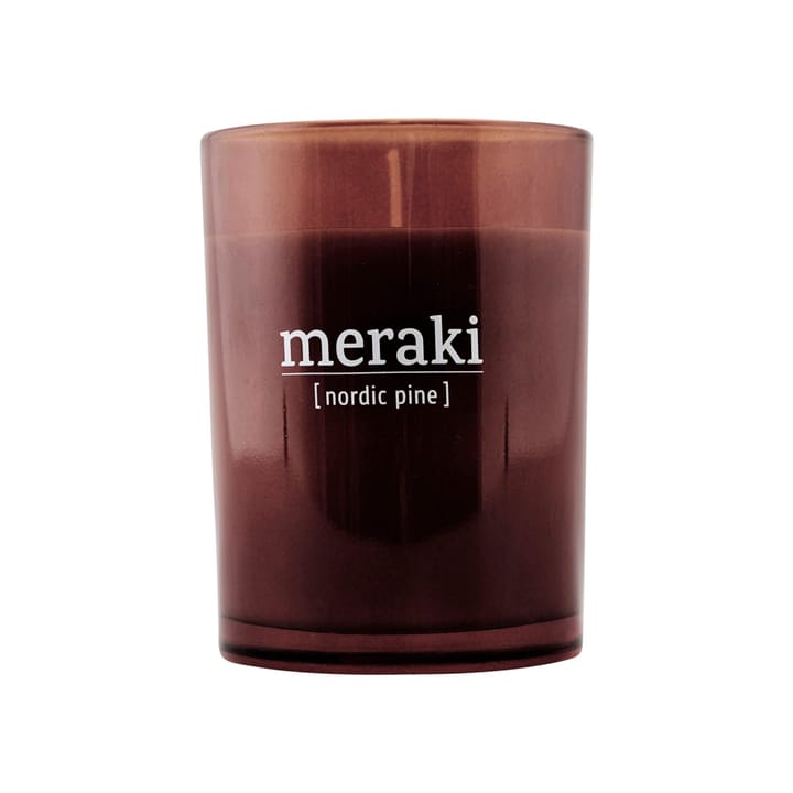 Meraki scented candle brown glass 35 hours, nordic pine Meraki