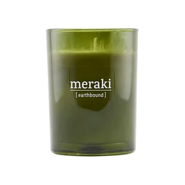 Meraki scented candle green glass 35 hours - earthbound - Meraki