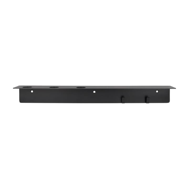 Meraki shelf with bottle hanger and hook, Brushed black finish Meraki