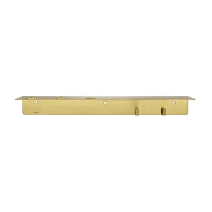 Meraki shelf with bottle hanger and hook - Brushed brass finish - Meraki