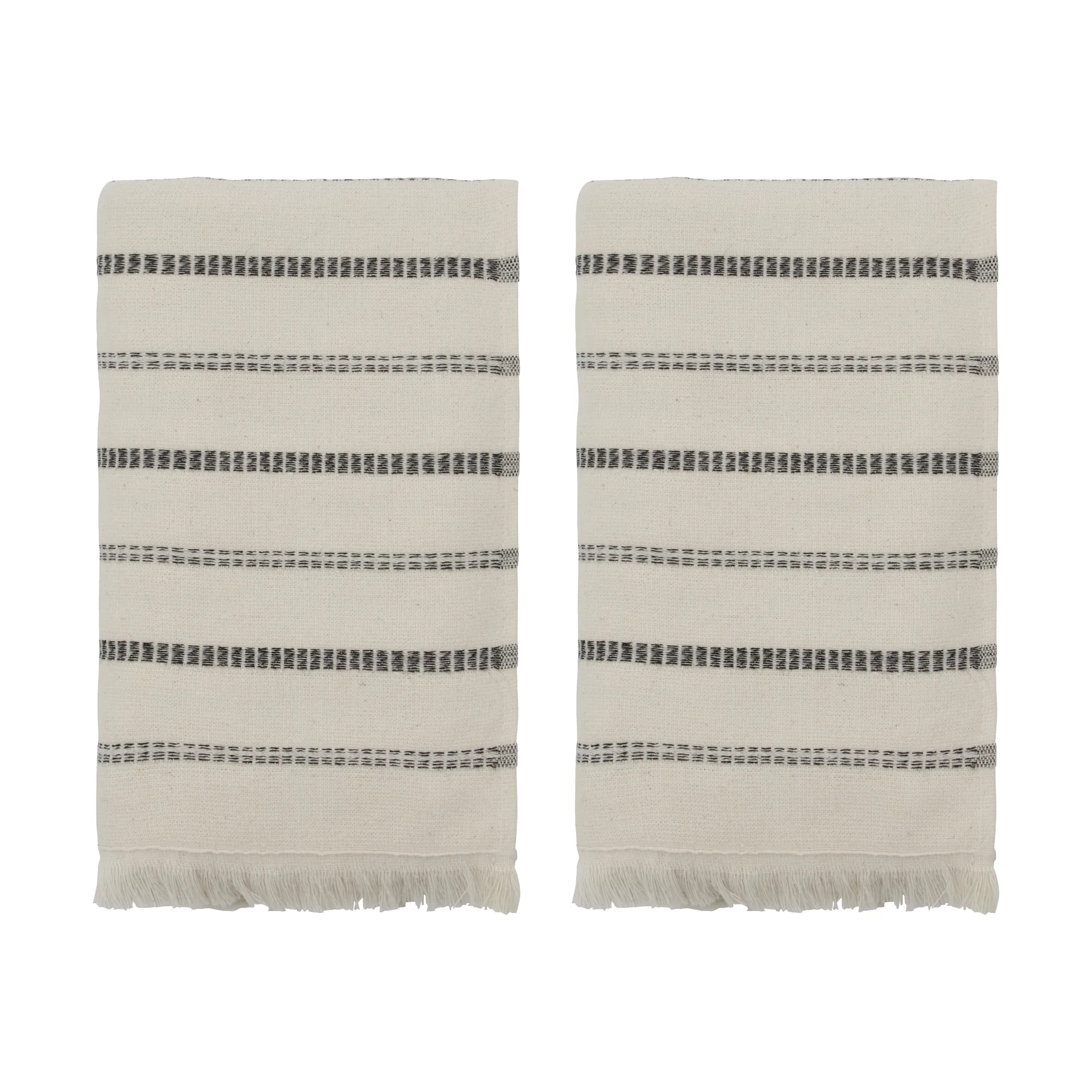 True towel 2-piece, Off-White-black, 50x100 cm Meraki