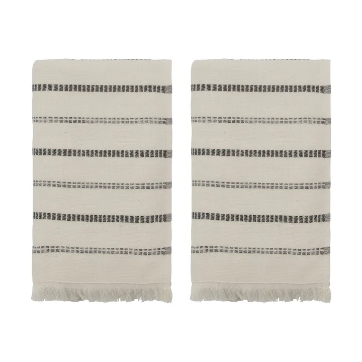 True towel 2-piece - Off-White-black, 50x100 cm - Meraki