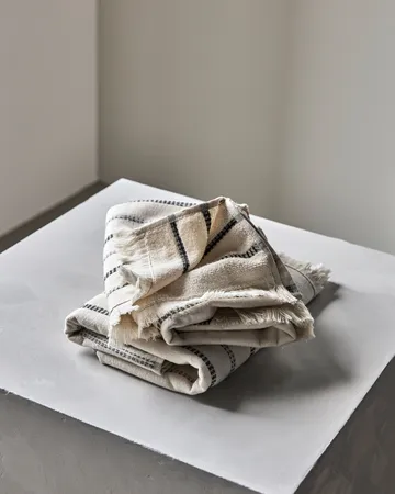 True towel 2-piece - Off-White-black, 50x100 cm - Meraki