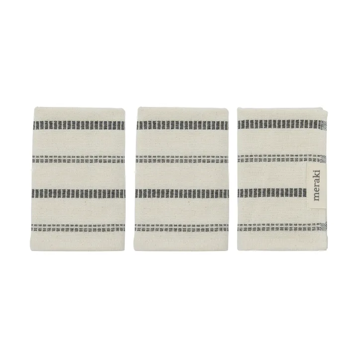 True washcloth 3 pieces - Off-White-black - Meraki