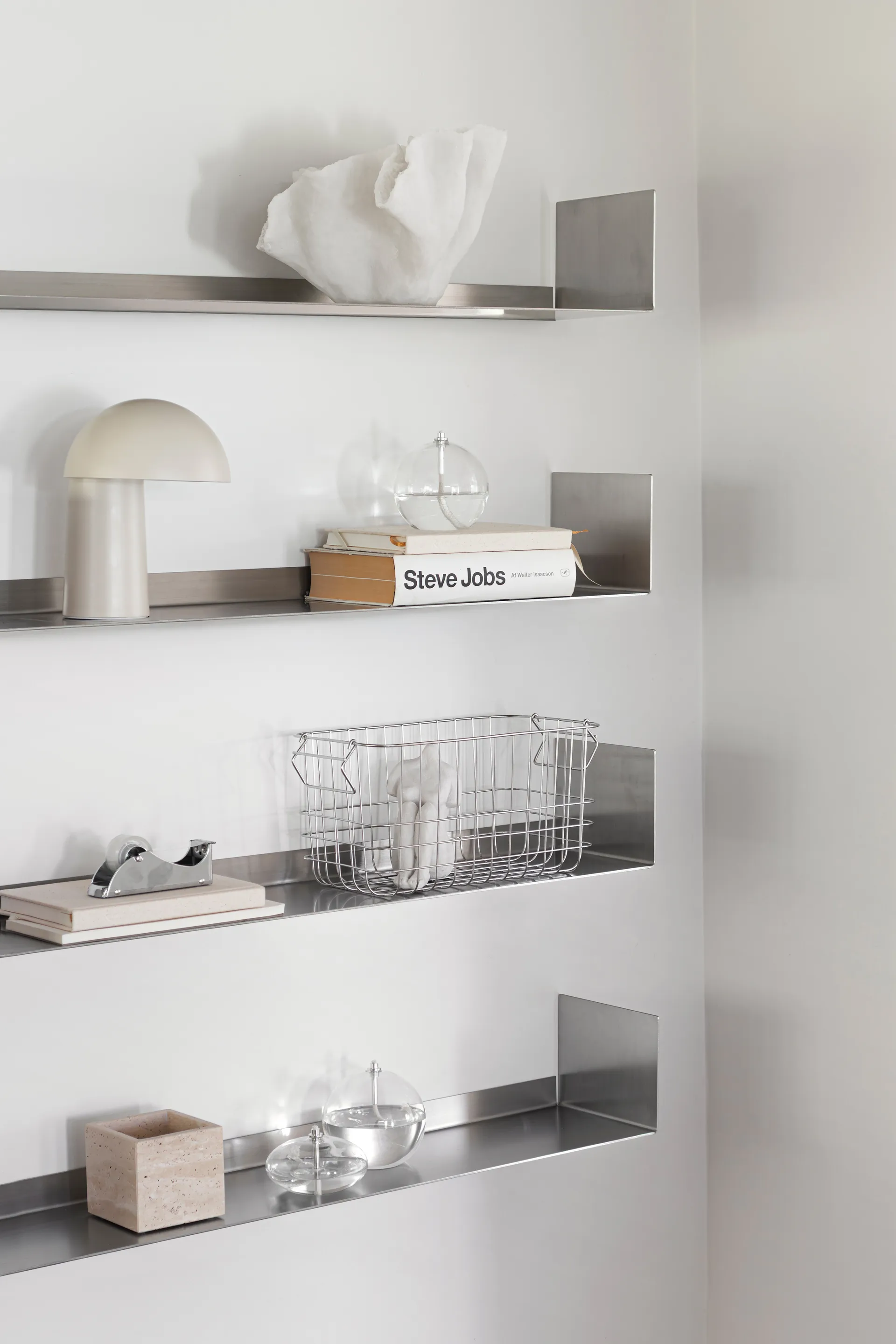 Float wall shelf 80.5 cm, Steel Mette Ditmer