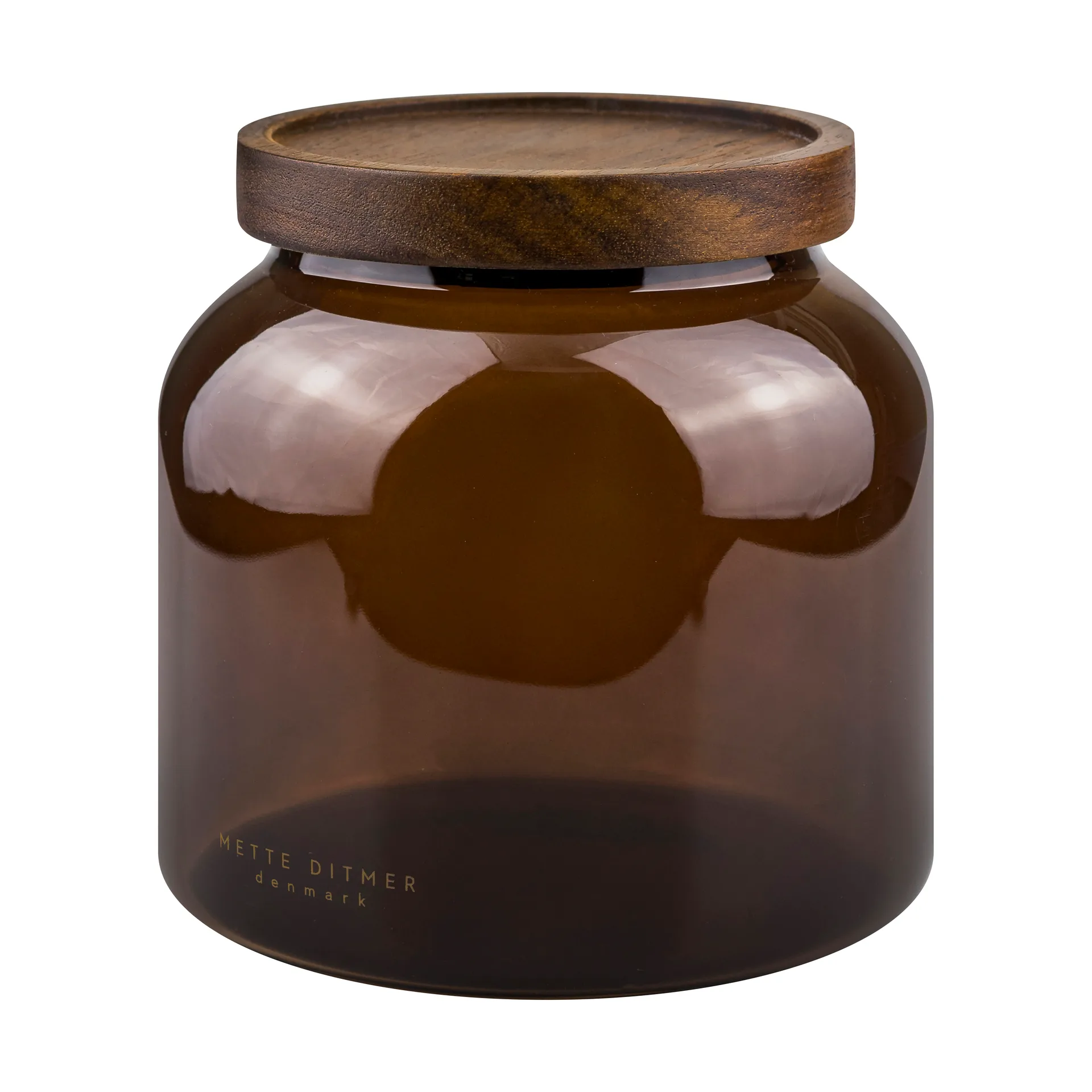 Luna jar with lid small 13 cm, Brown Mette Ditmer