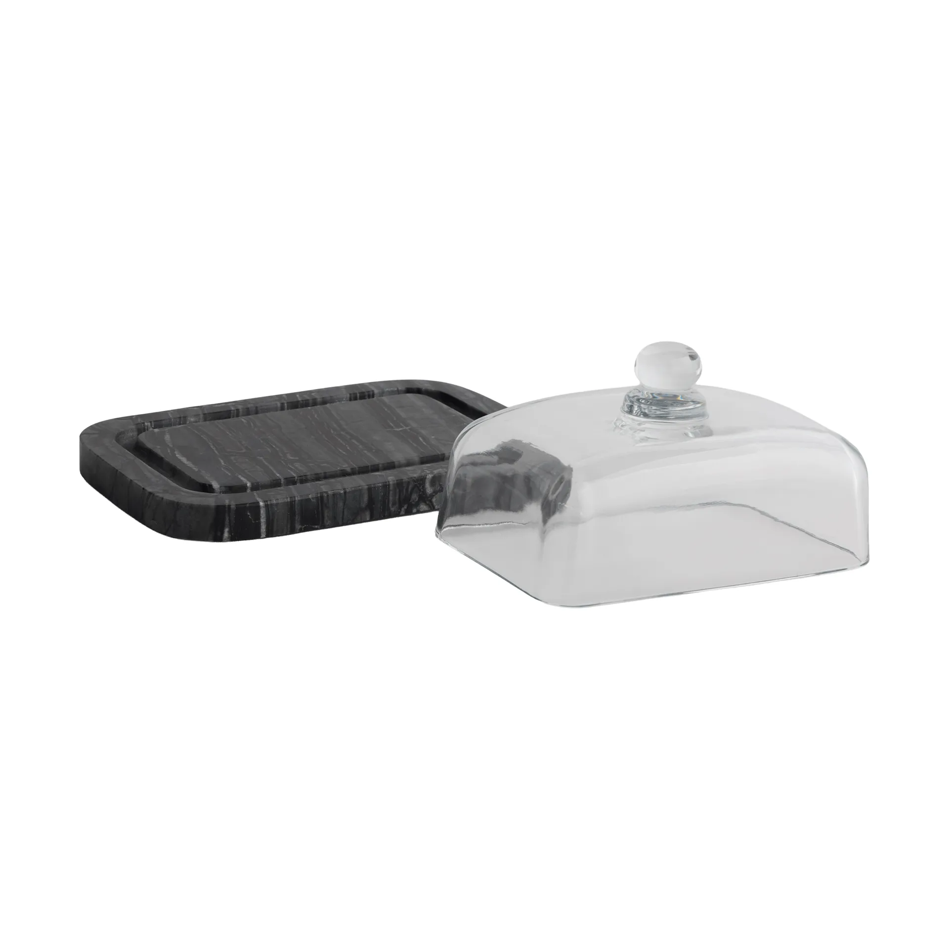 Marble butter dish, Black-Grey (svart-grey), 14x19.5x10.5 cm Mette Ditmer