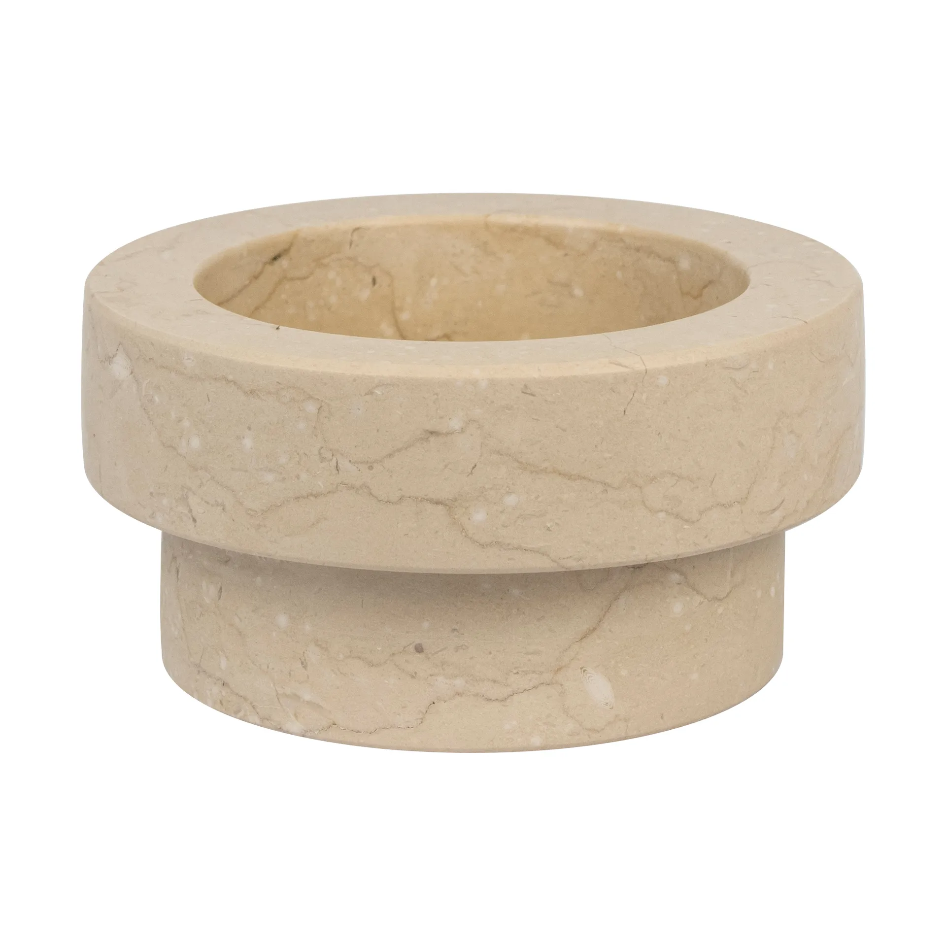 Marble candle holder for block candle 5 cm, Sand Mette Ditmer