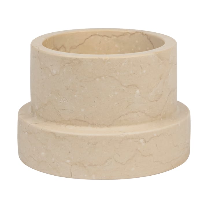 Marble candle holder for block candle 6.5 cm - Sand - Mette Ditmer