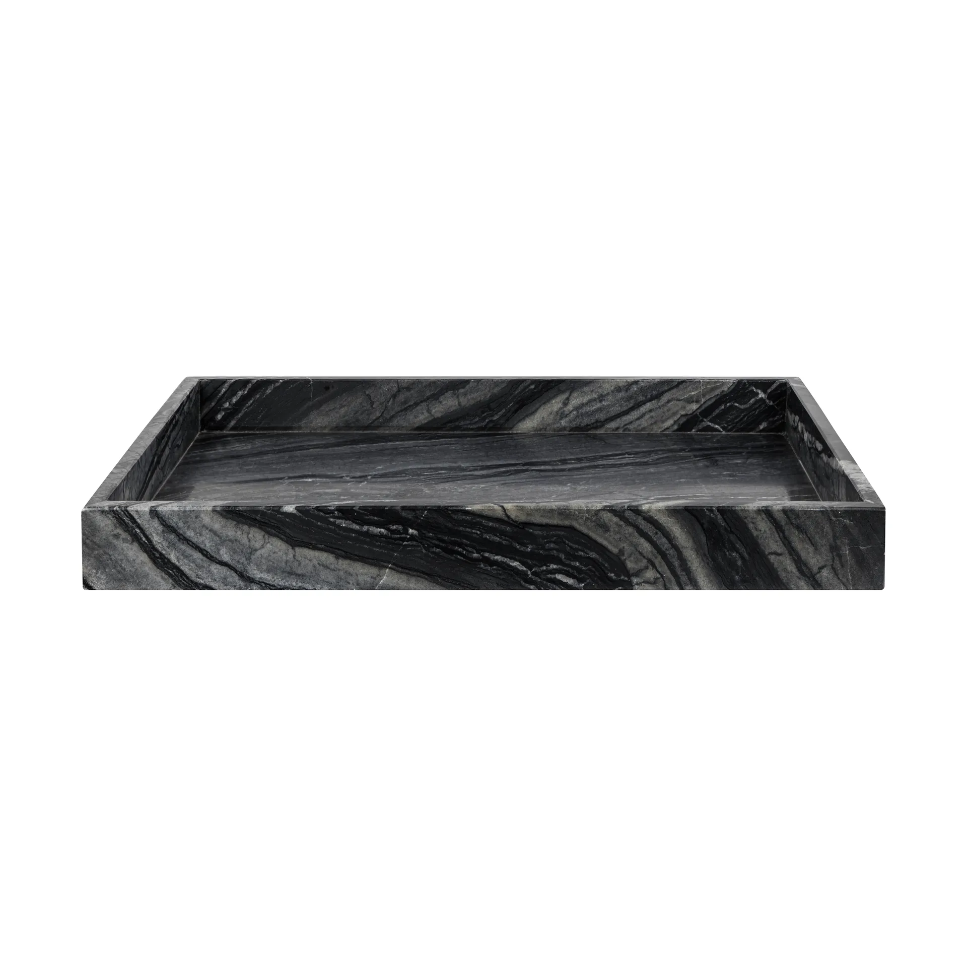 Marble decoration tray large 30x40 cm, Black-grey Mette Ditmer