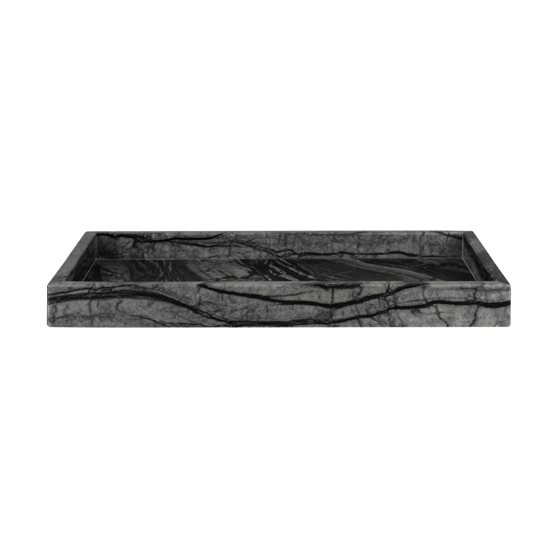 Marble decorative tray 16x31 cm, Black-Grey Mette Ditmer