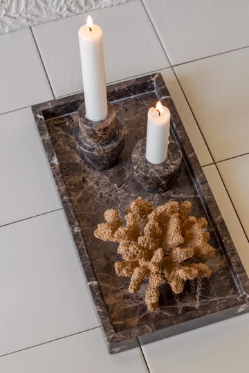 Marble decorative tray 16x31 cm - Brown - Mette Ditmer