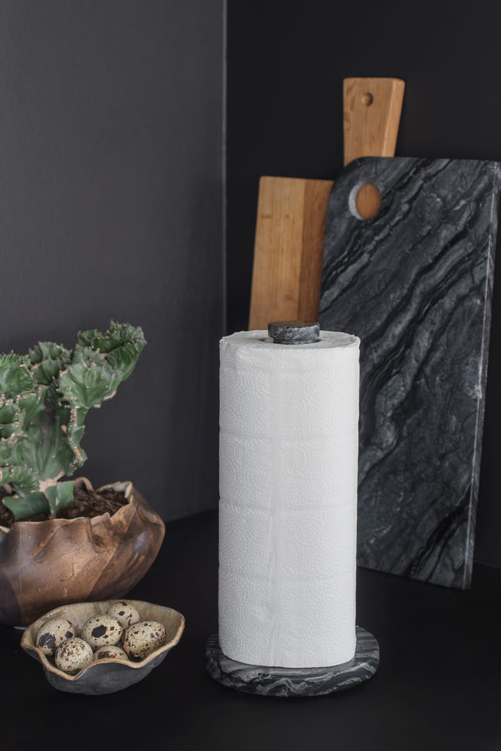 Marble paper towel holder, Black-grey Mette Ditmer