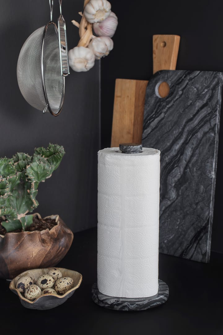 Marble paper towel holder, Black-grey Mette Ditmer