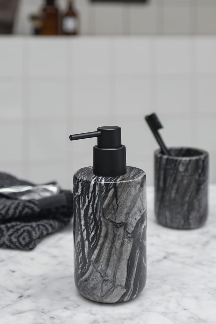 Marble soap dispenser 17.5 cm, Black-Grey Mette Ditmer