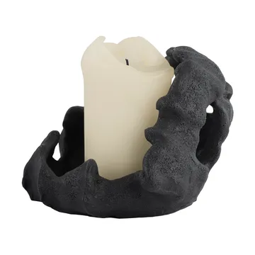 Reef pillar candle holder - Black, Ø16.5x13 cm - Mette Ditmer