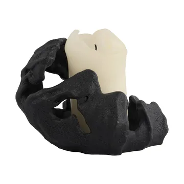 Reef pillar candle holder - Black, Ø16.5x13 cm - Mette Ditmer