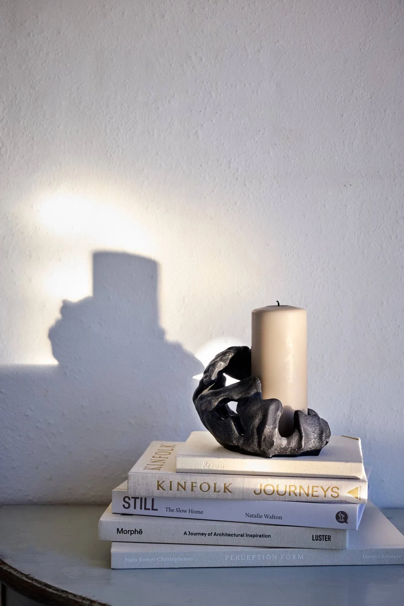 Reef pillar candle holder, Black, Ø16.5x13 cm Mette Ditmer