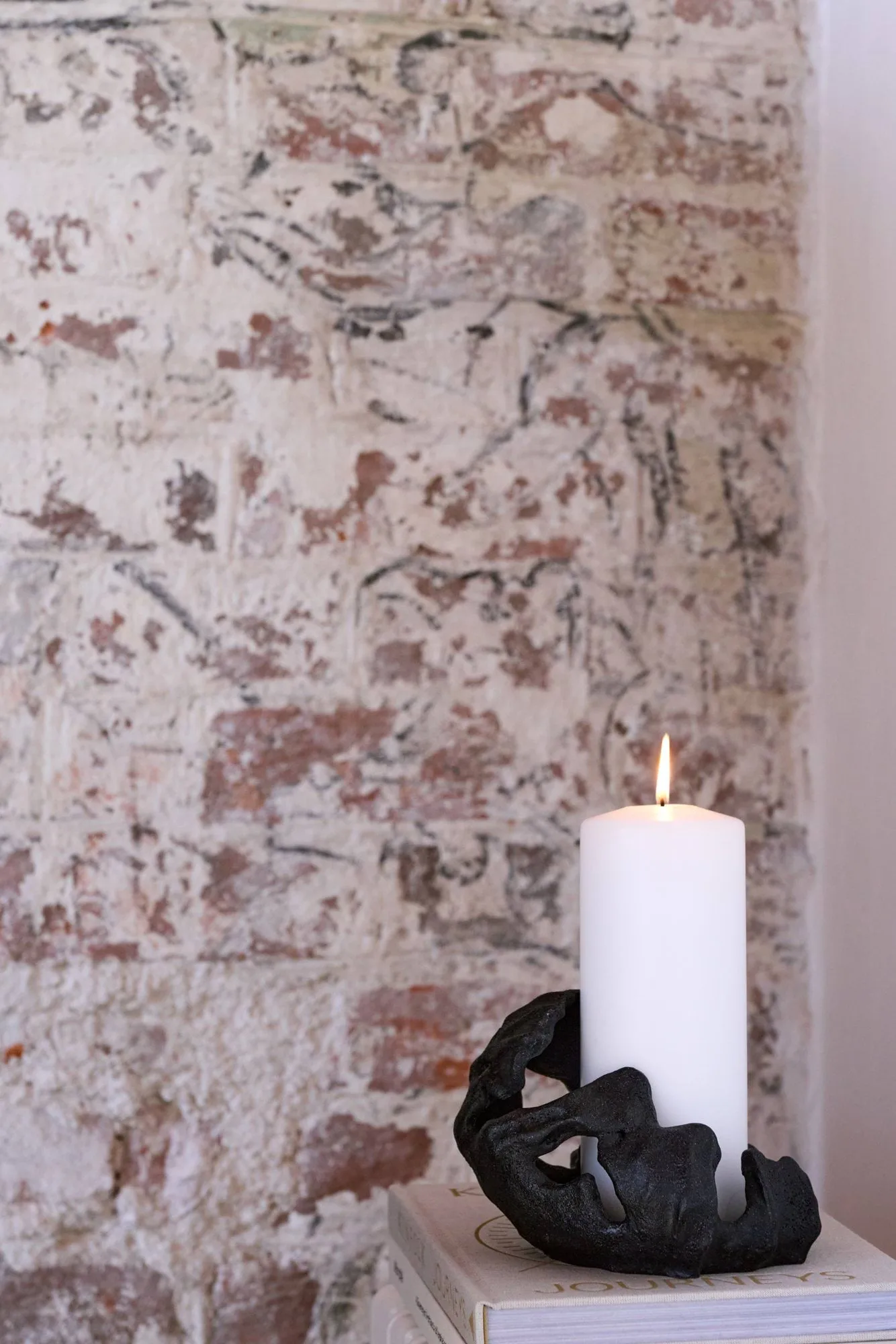 Reef pillar candle holder, Black, Ø16.5x13 cm Mette Ditmer
