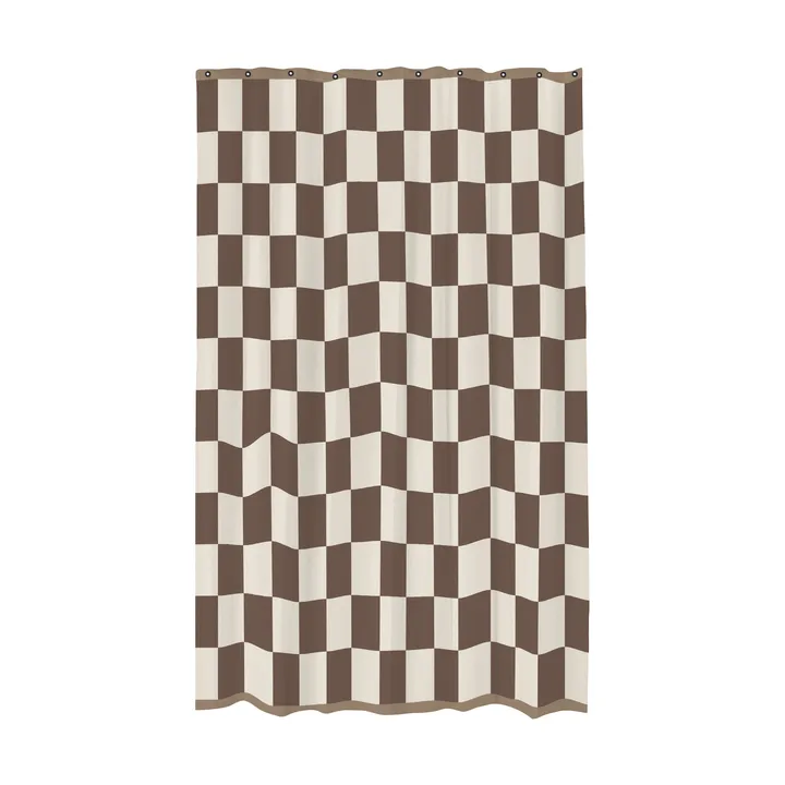 Retro shower curtain 150x200 cm - Brown - Mette Ditmer