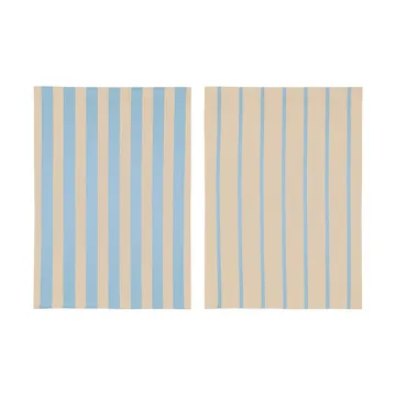 Stripes kitchen towel 50x70 cm 2-pack - Blue-Beige (blue-beige), 50x70 cm - Mette Ditmer