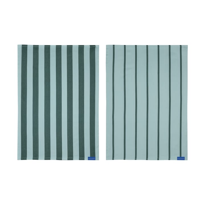 Stripes kitchen towel 50x70 cm 2-pack - Mint - Mette Ditmer