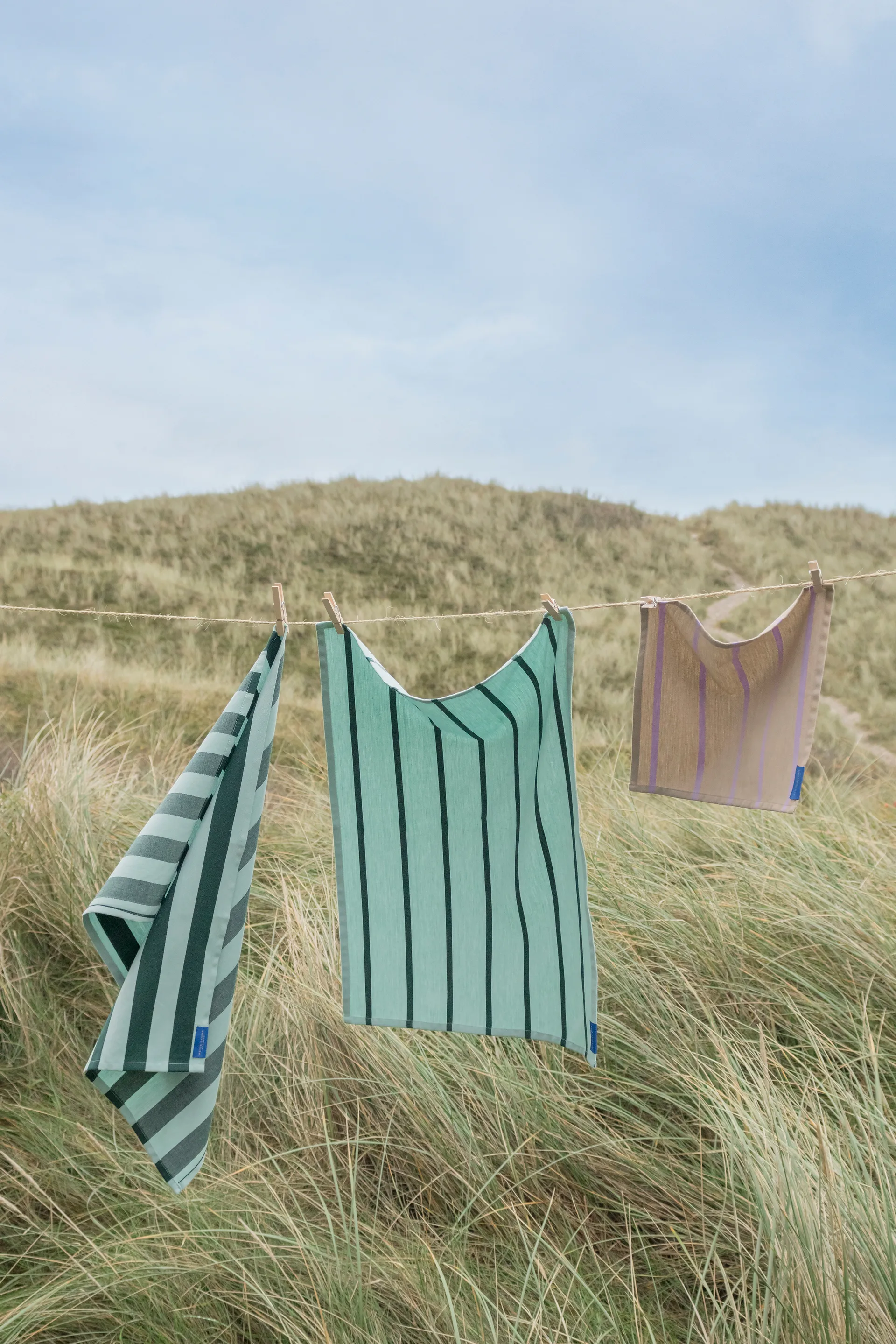 Stripes kitchen towel 50x70 cm 2-pack, Mint Mette Ditmer