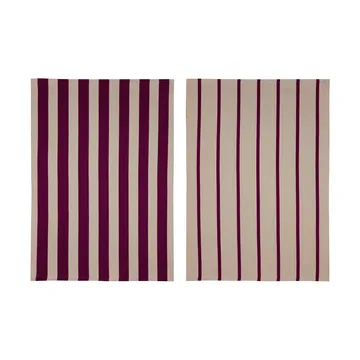 Stripes kitchen towel 50x70 cm 2-pack - Red-Beige (red-beige), 50x70 cm - Mette Ditmer