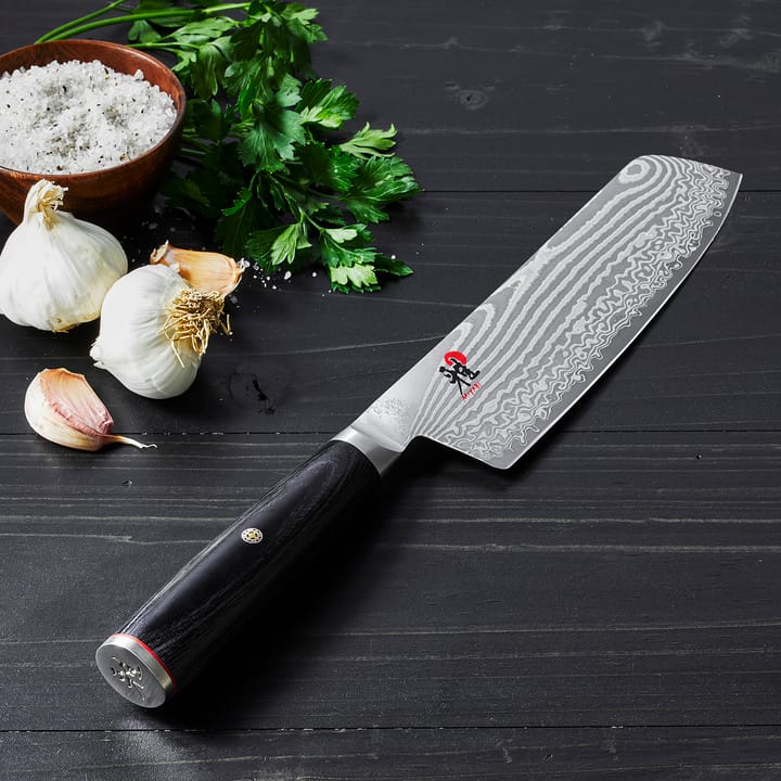 Raw 5000FCD nakiri fruit knife rectangular 17 cm, Damascus-black Miyabi