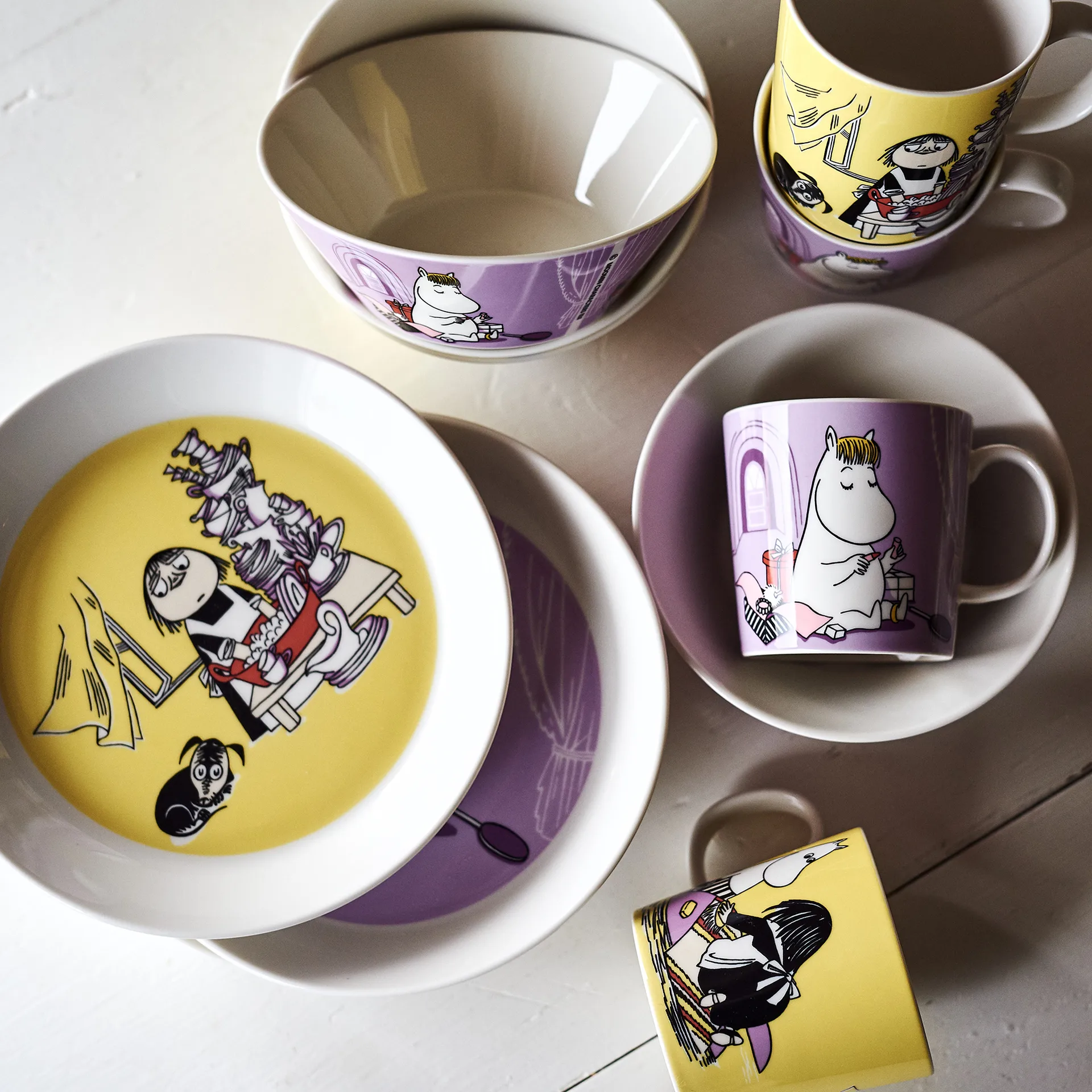 Misabel yellow Moomin plate, yellow Moomin Arabia