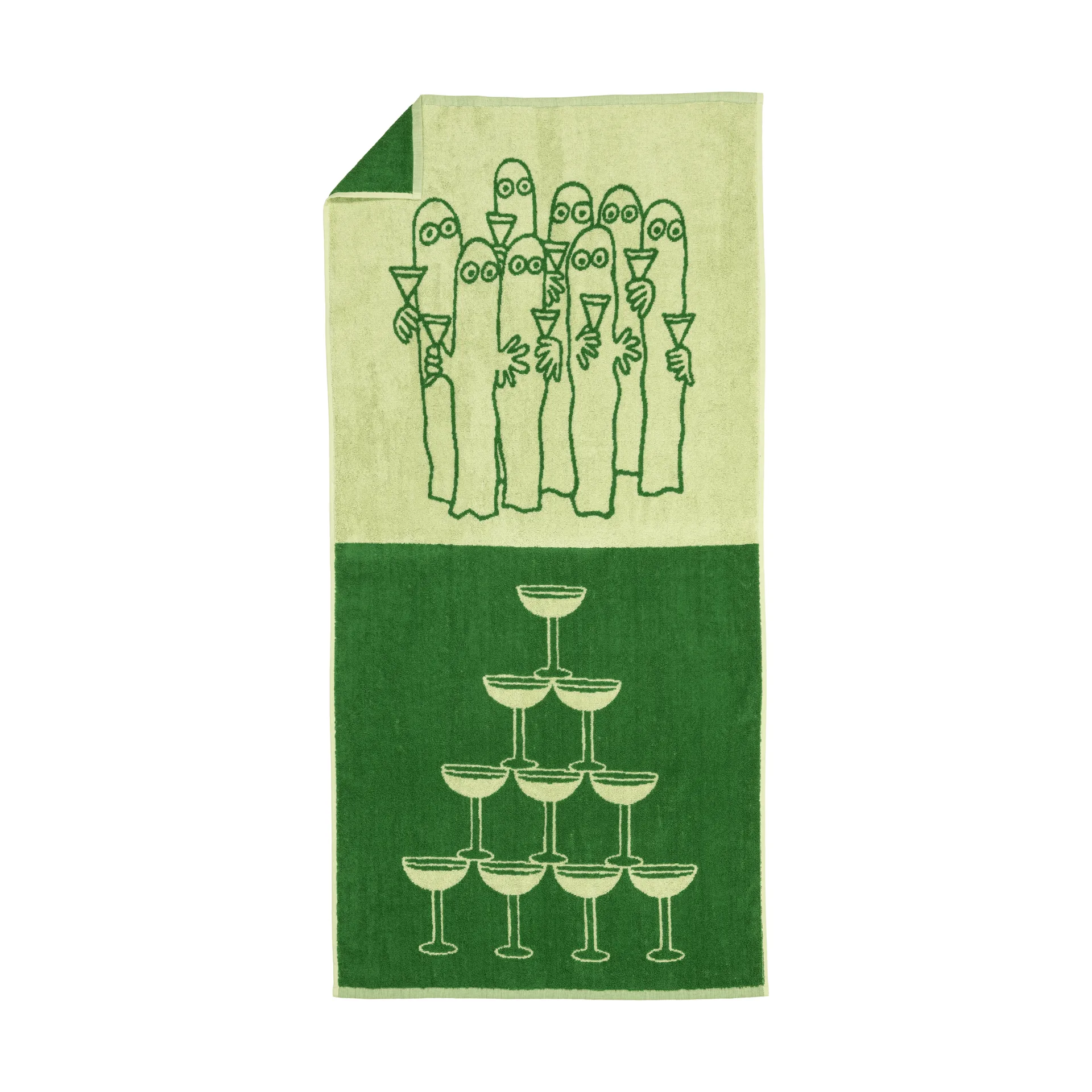 Moomin bath towel 70x140 cm, Hattifnattarna, green Moomin Arabia