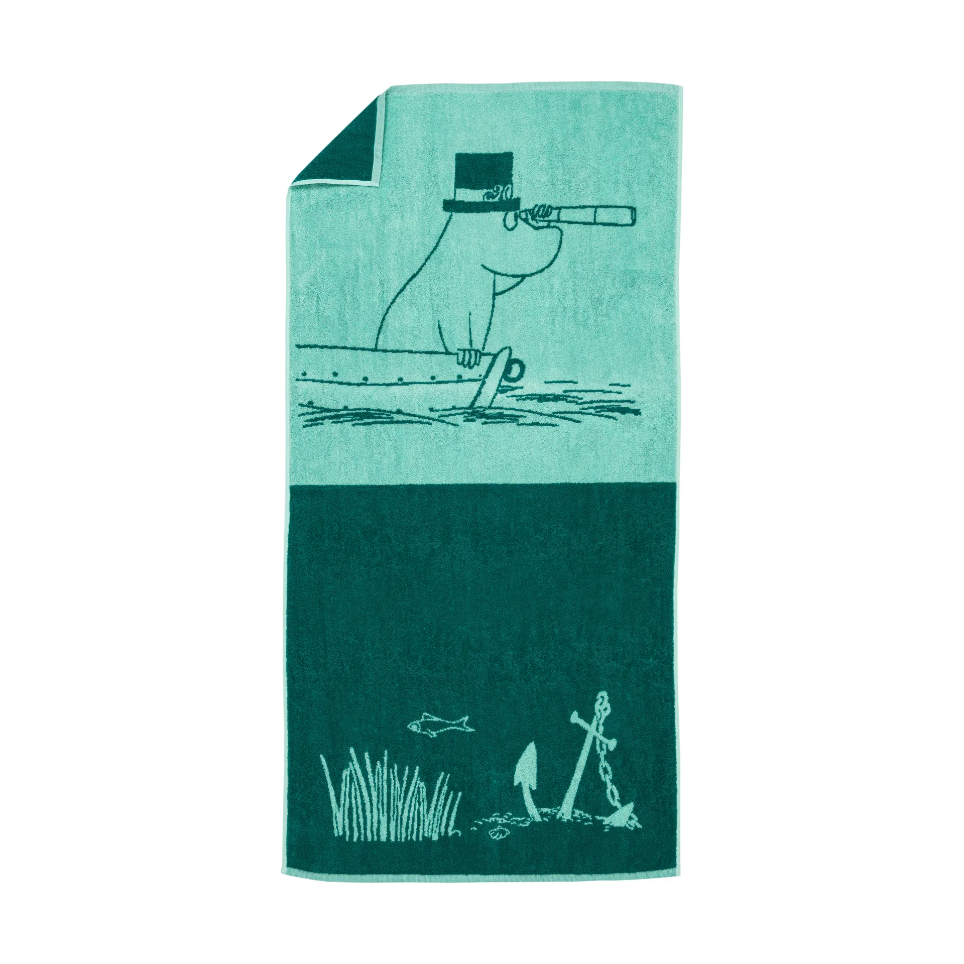 Moomin bath towel 70x140 cm, Moominpappa teal Moomin Arabia