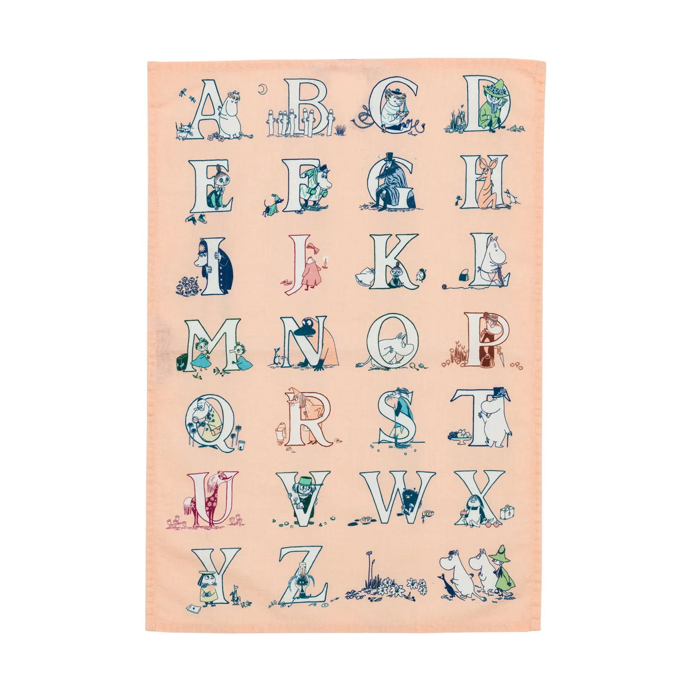 Moomin kitchen towel 50x70 cm 2 pieces, Alphabet Moomin Arabia