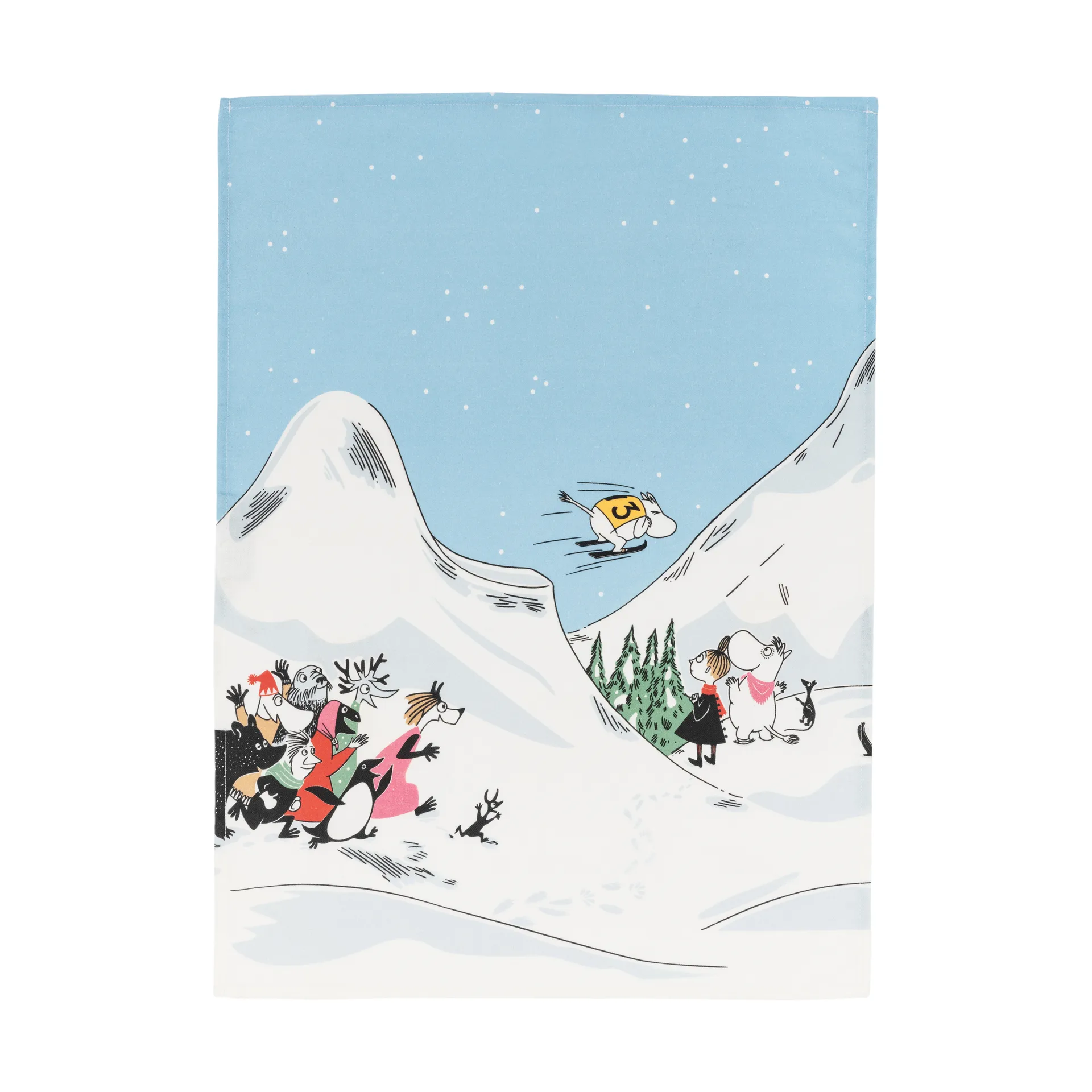Moomin kitchen towel Ski jumping, 50x70 cm Moomin Arabia