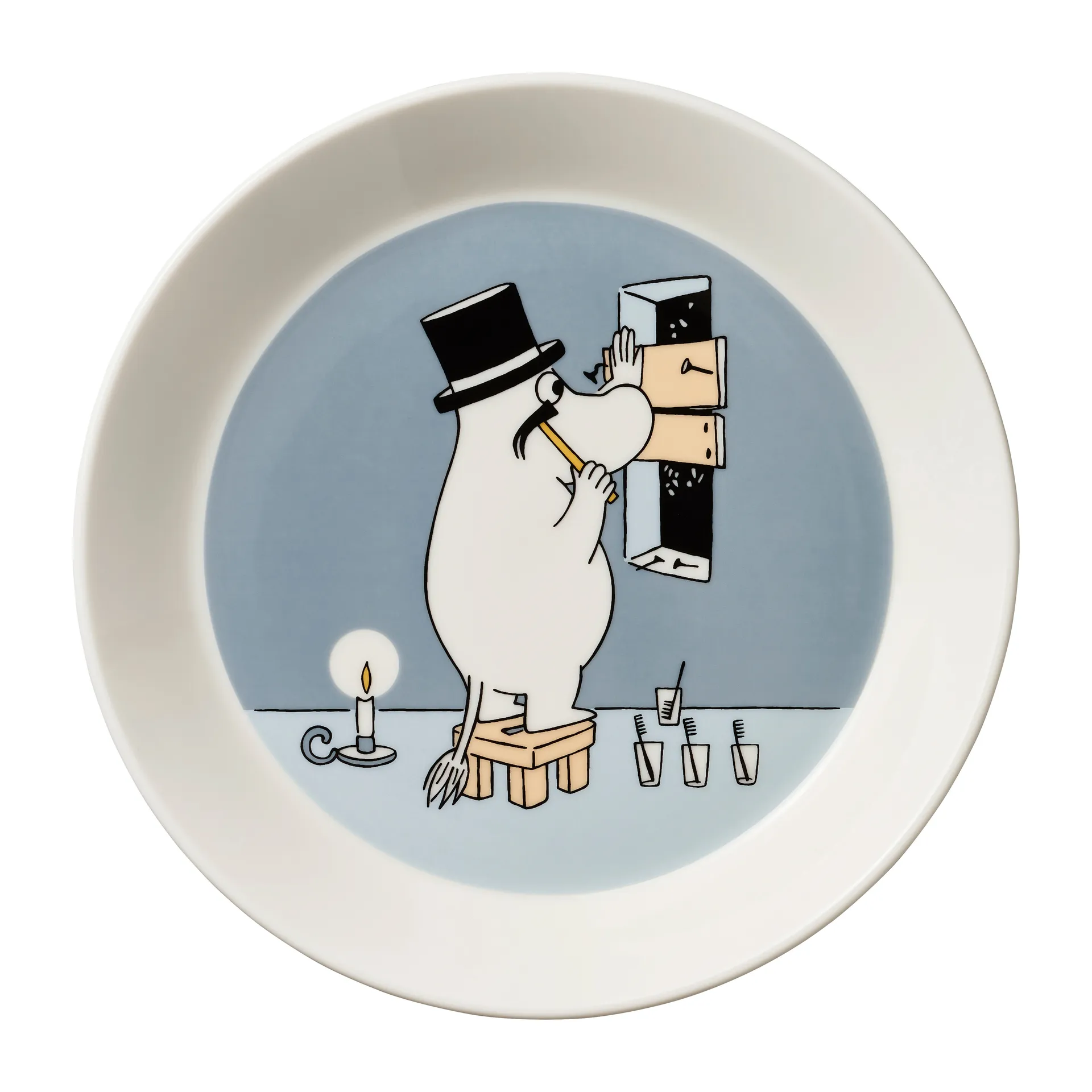 Moominpappa Moomin plate Ø19 cm, Grey Moomin Arabia