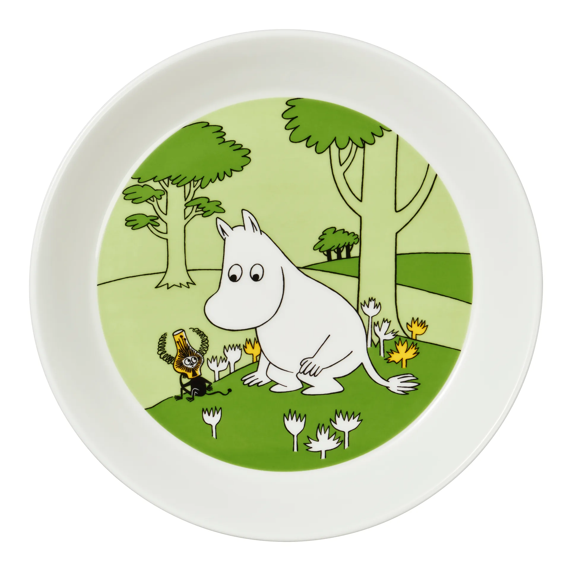 Moomintroll plate, grass green Moomin Arabia