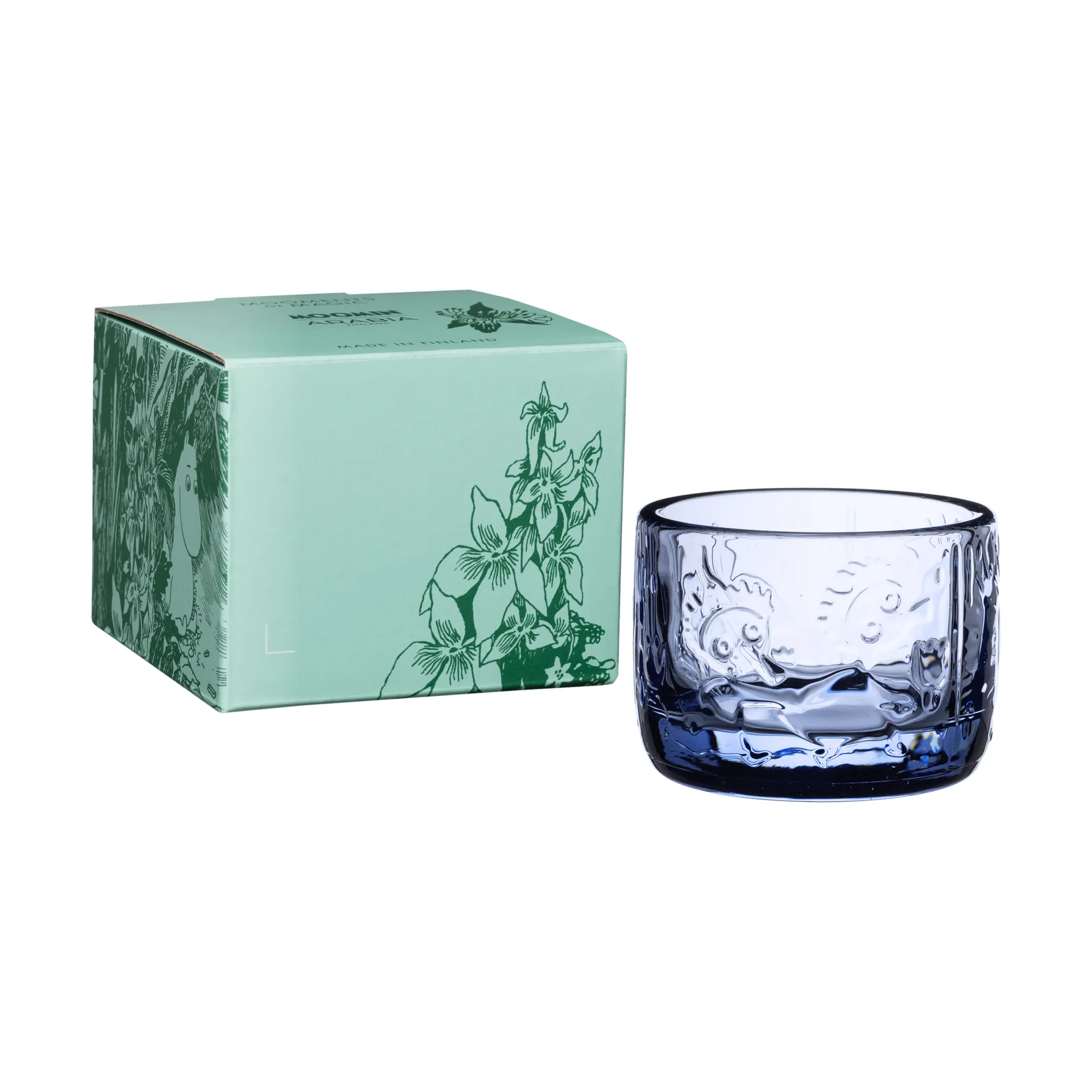 Mystikens skog Mumin tealight holder, Aqua, Ø5.8 cm Moomin Arabia