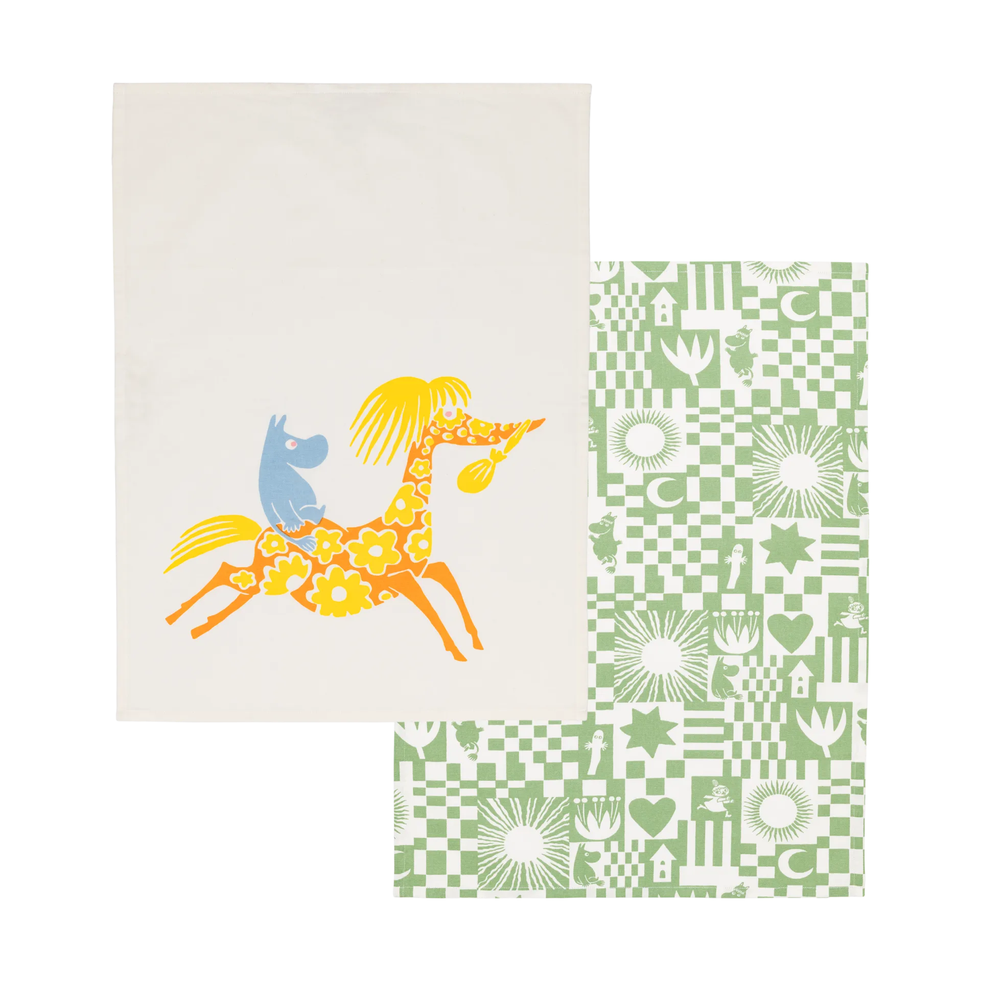 Party Moomin kitchen towel 50x70 cm 2 pieces, Green Moomin Arabia