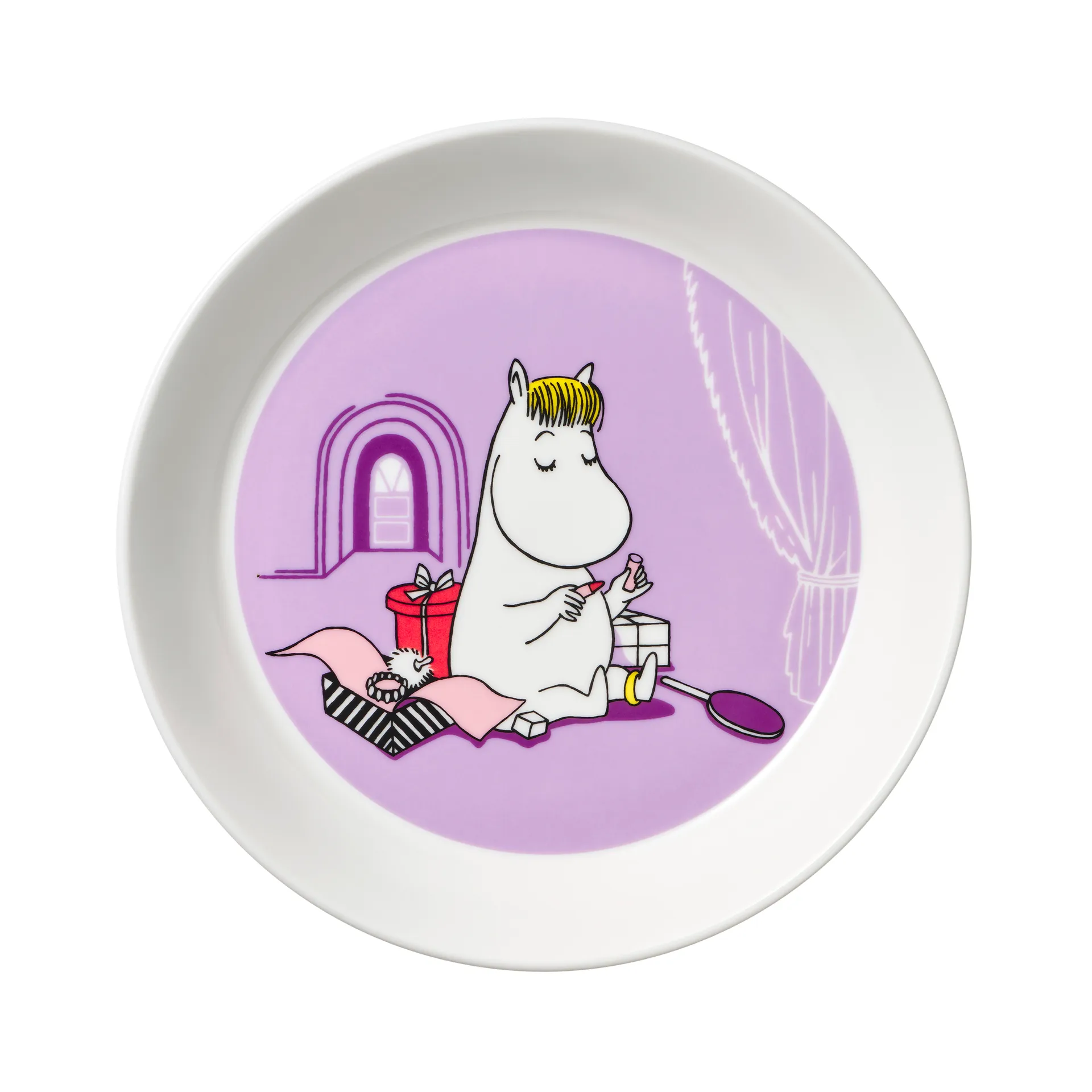 Snorkmaiden purple Moomin plate, purple Moomin Arabia