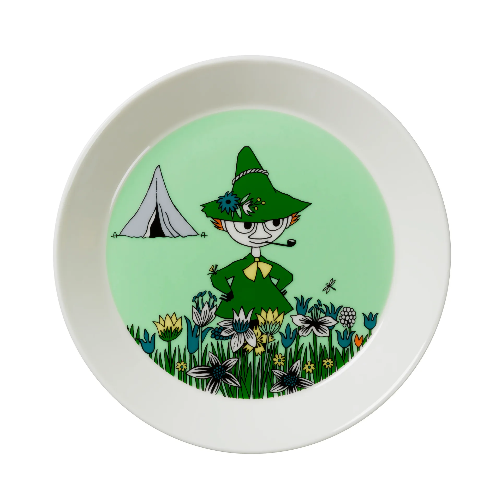 Snufkin plate, green Moomin Arabia