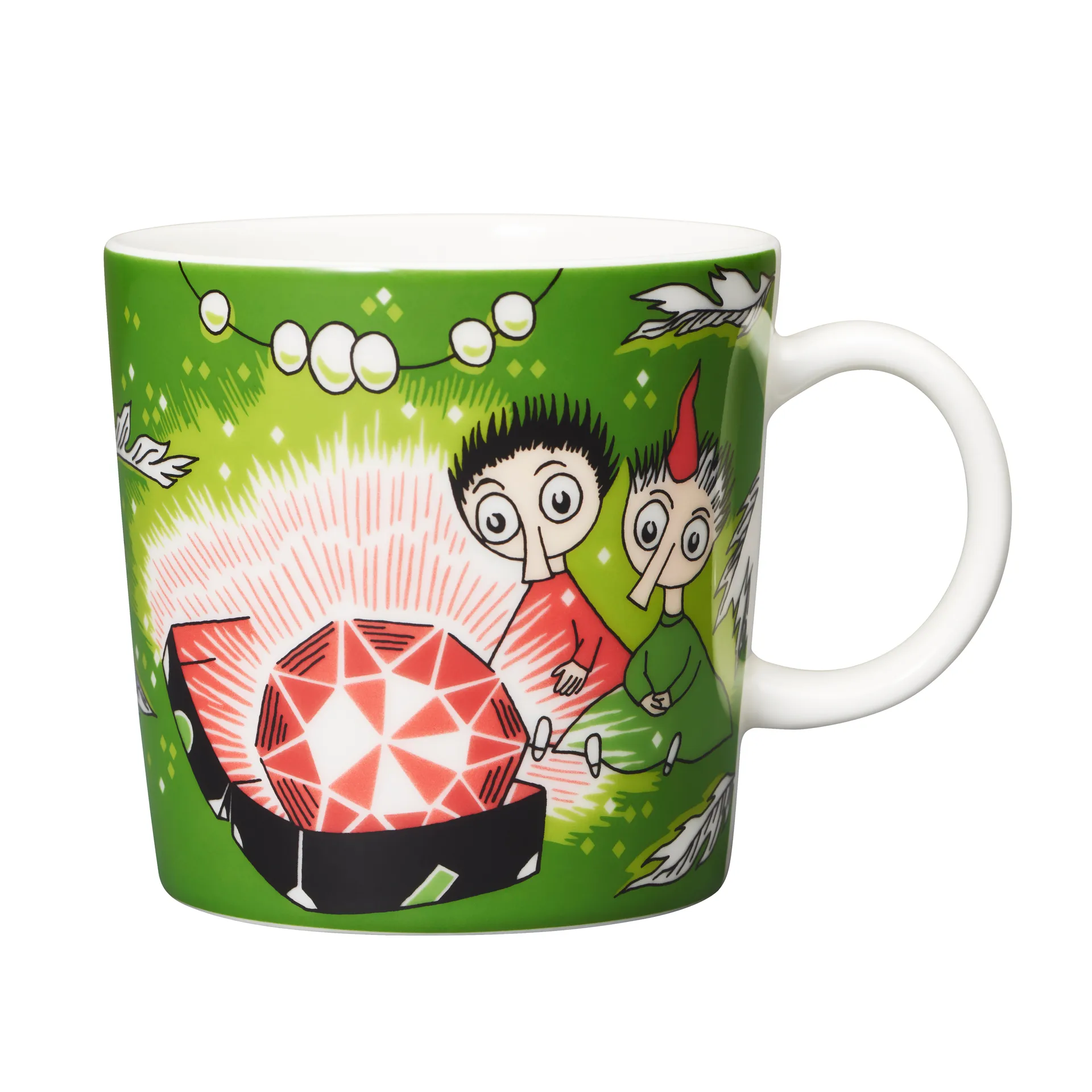 Thingumy & Bob King's Ruby Moomin mug, green Moomin Arabia