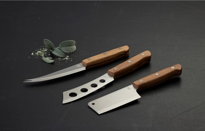 Foresta cheese knife 3 pieces, Oak-stainless steel Morsø